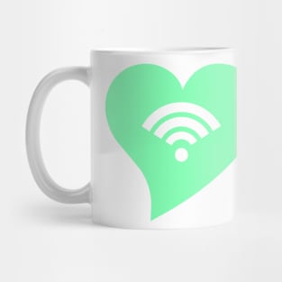 Mint Green WiFi Heart Mug